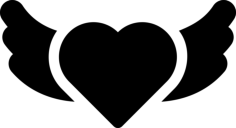 Heart Wings Outline Icon Svg Set, Free Vectors File